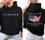 Great American Patriot Charlie Kirk Freedom Hoodie